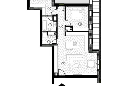 Apartament cu 3 camere, 82.2 mpu, Terasă 16.3 mp, Etaj 4