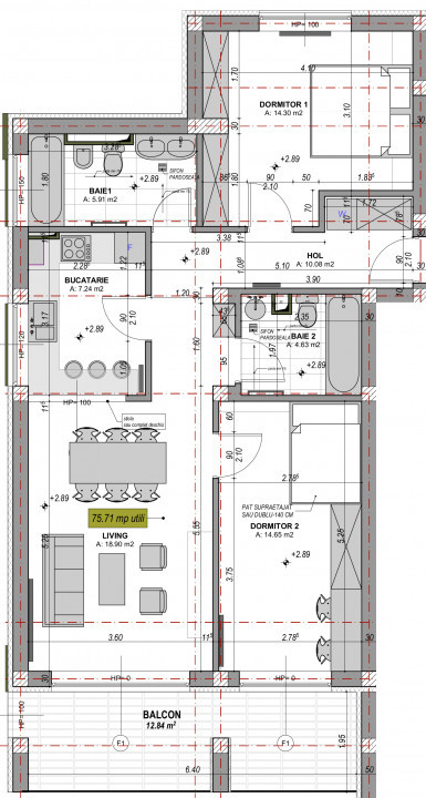 Apartament 3 camere, Decomandat, Finisat la cheie