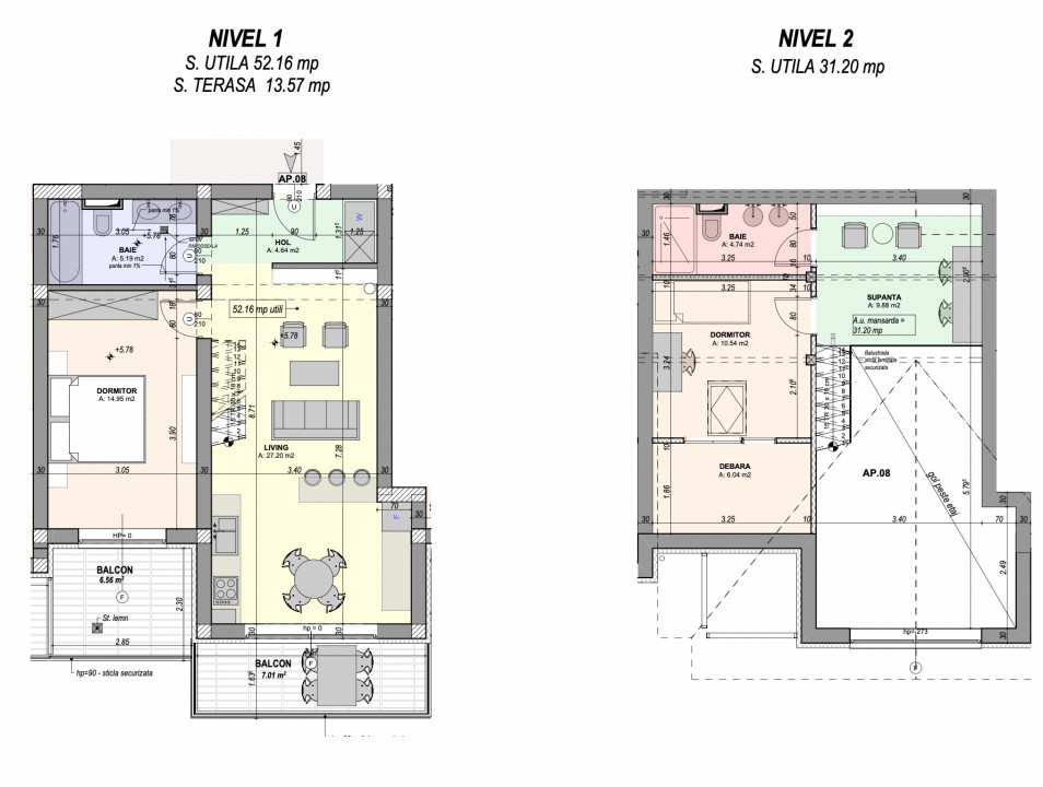 Apartament Tip Penthouse, 3 camere, 2 Niveluri, La Cheie