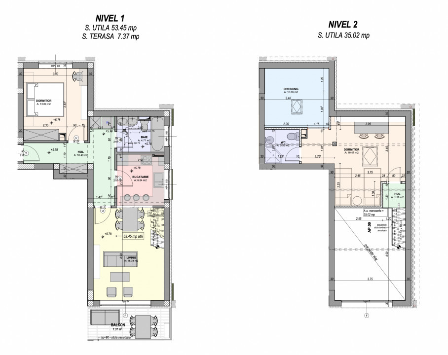 Apartament Tip Penthouse, 3 camere, 2 Niveluri, La Cheie