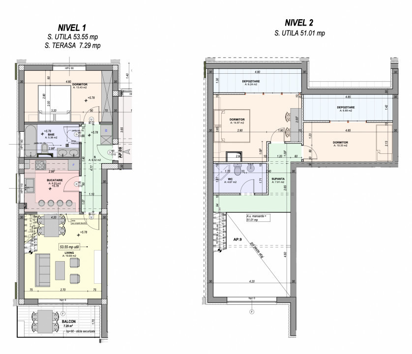 Penthouse, 4 camere, 2 Niveluri, Mobilat/Utilat