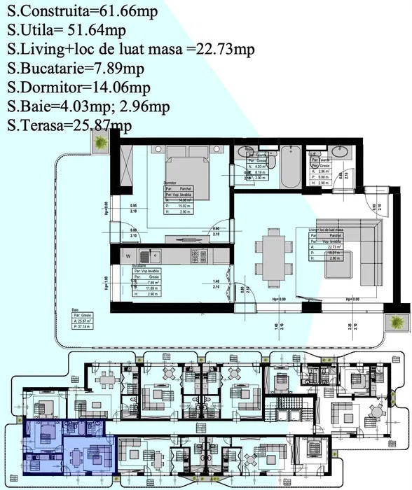 Apartament 2 camere cu vedere la mare 